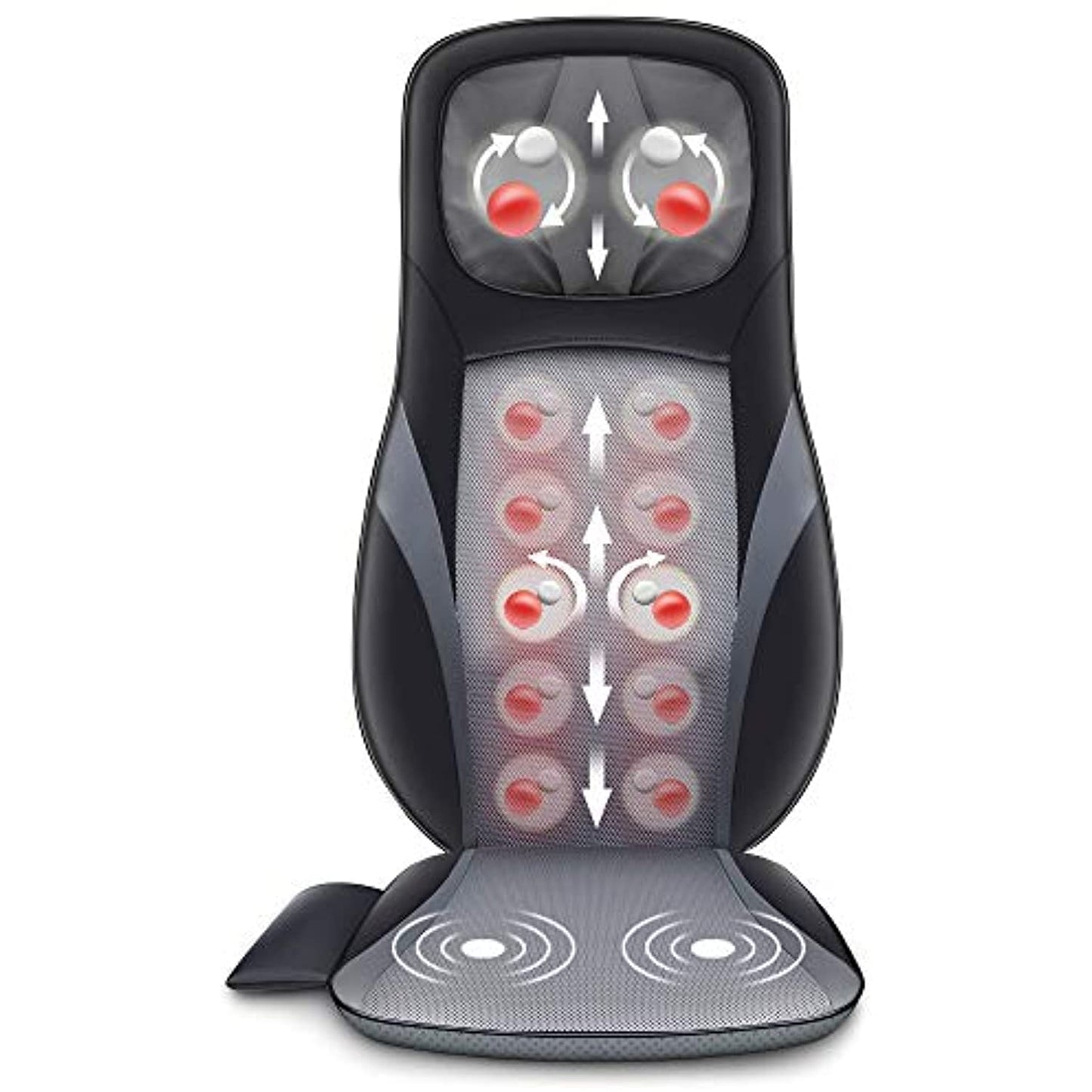 SNAILAX Shiatsu Back Massager with Heat -Deep Kneading Chair Pad PREOWNED NO BOX