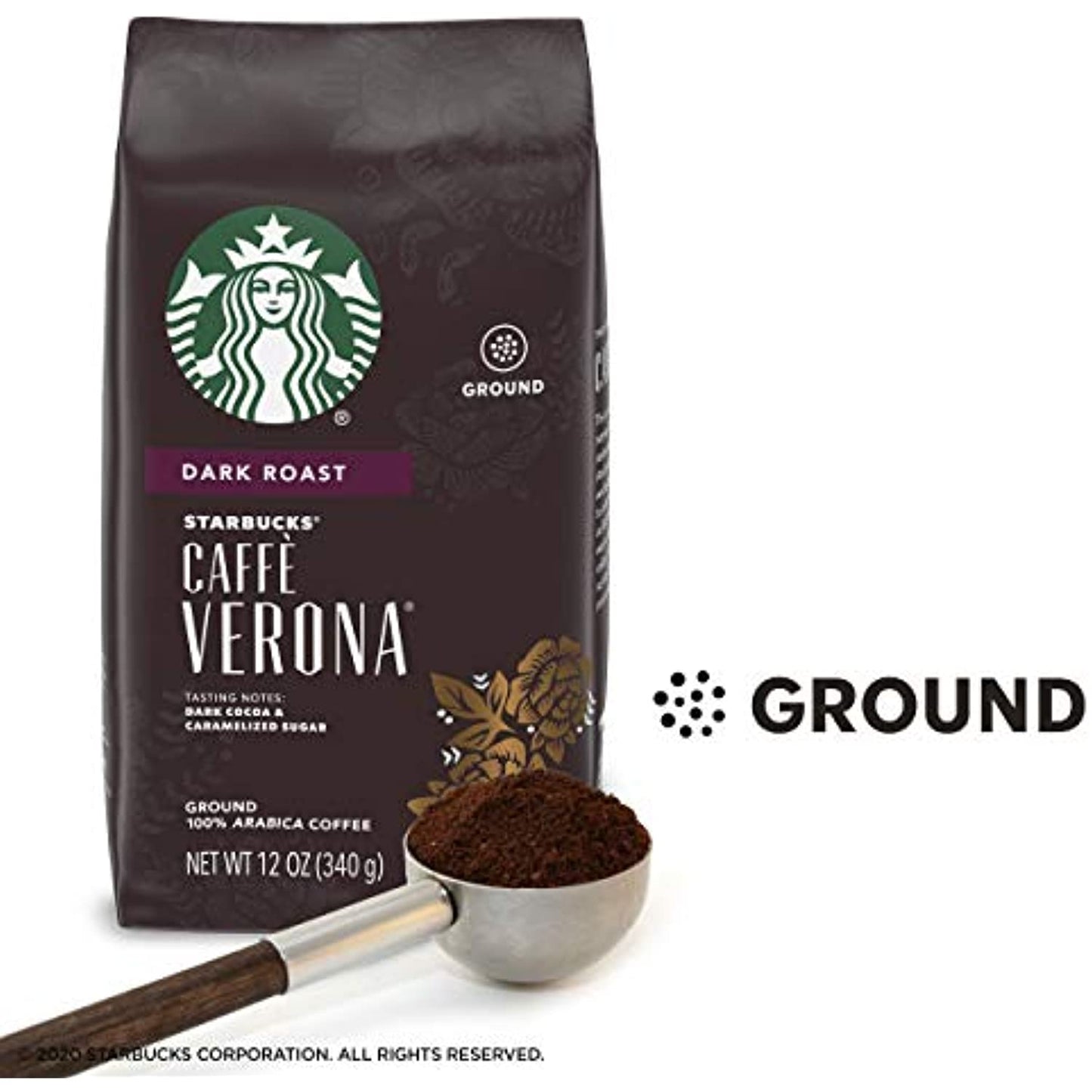 12 PACK Starbucks Verona Dark Roast Ground Coffee 12oz Bags Best Before 2/2021