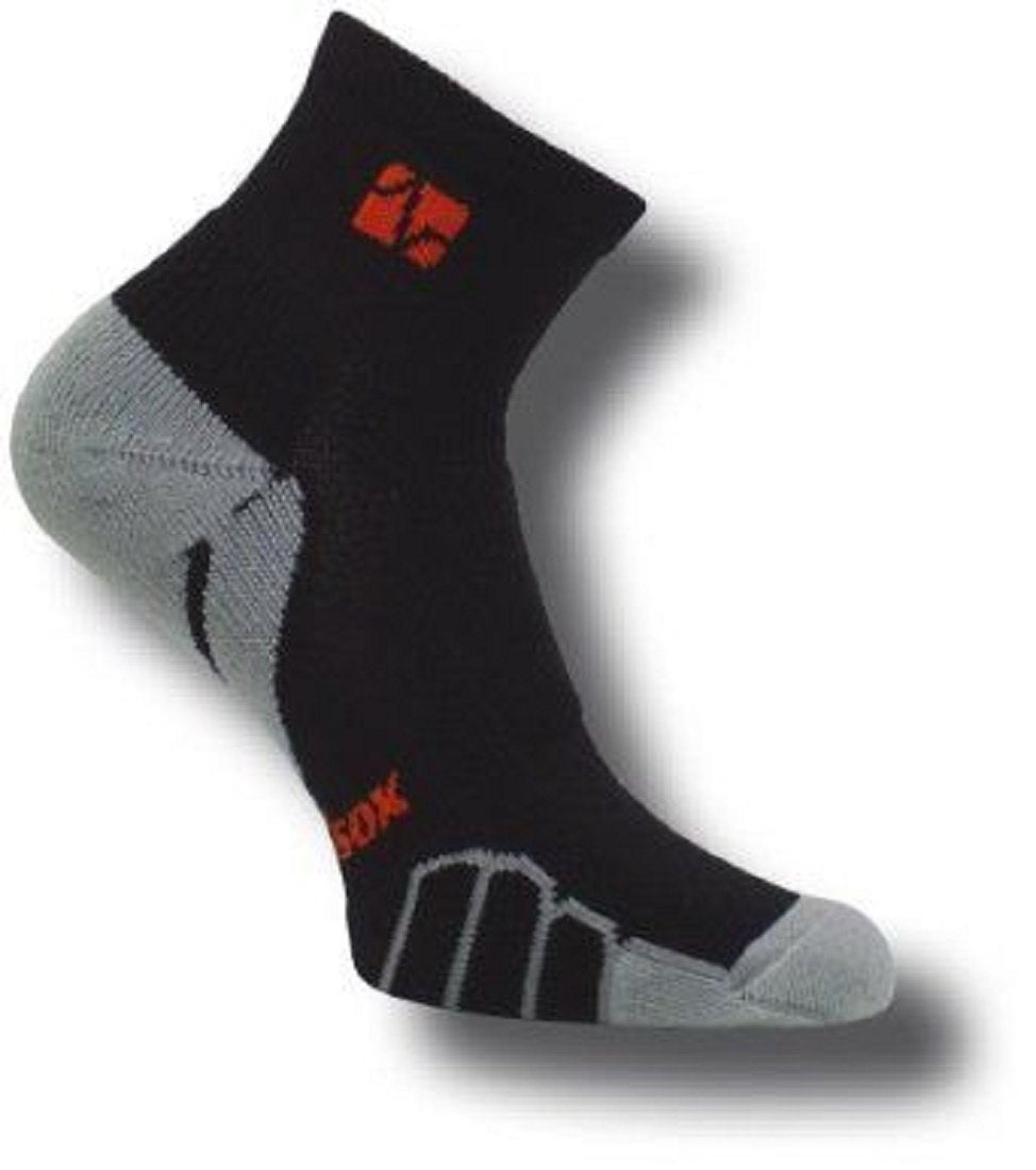 Vitalsox VT 0610 Bike Quarter Running Socks&#44; Black-Silver - Large