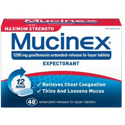 Mucinex Expectorant - Maximum Strength - 48 ct. Exp 12/2022