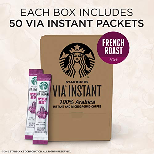 Starbucks VIA Instant French Roast (50 Loose packets) Best Before Febuary 2020