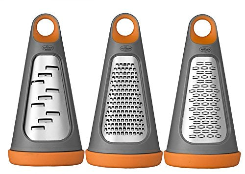 Kitchen Maestro 3 in 1 Grip n Grate. Laser Cut Stainless Steel Grater