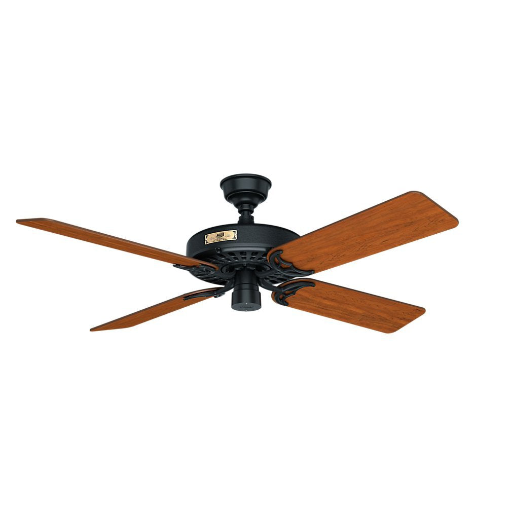 Hunter Indoor/Outdoor Ceiling Fan, with Pull Chain Control - Original 52 inch, Black, 23838