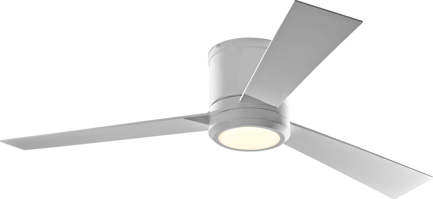 Monte Carlo 3CLYR52RZWD-V1 Clarity 52" Hugger Fan with LED Light and Remote Control, 3 Blades, Matte White