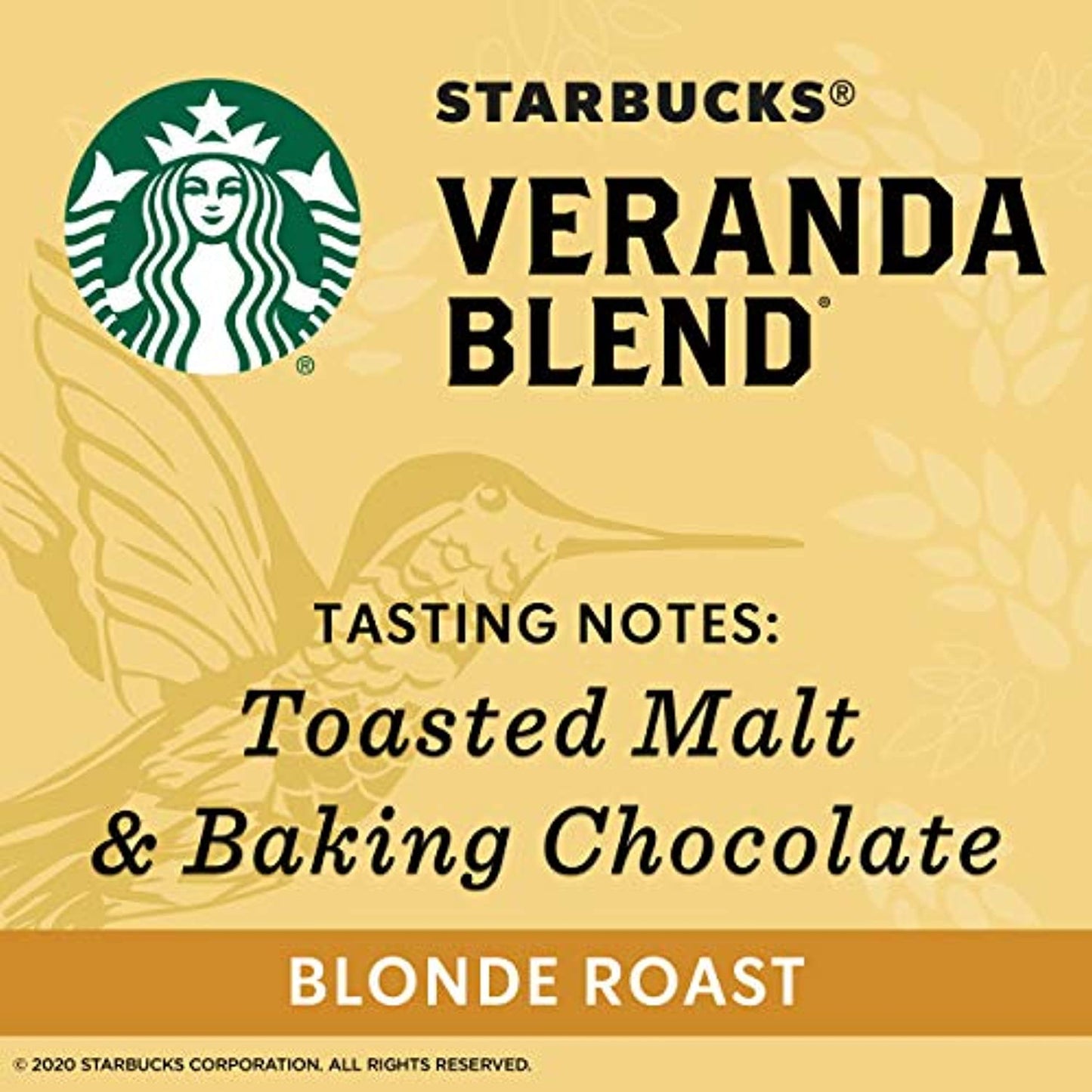 Starbucks Blonde Roast K-Cup Coffee Pods  Veranda Blend for Keurig Brewers  6 boxes (60 pods total)