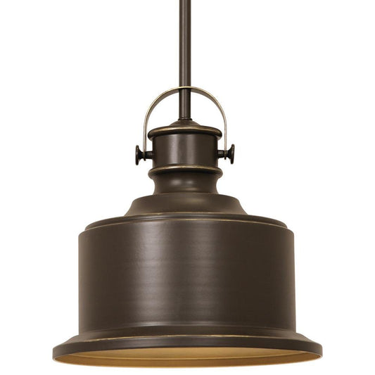 Progress Lighting Callahan Collection 1-Light Antique Bronze Pendant with Meta..