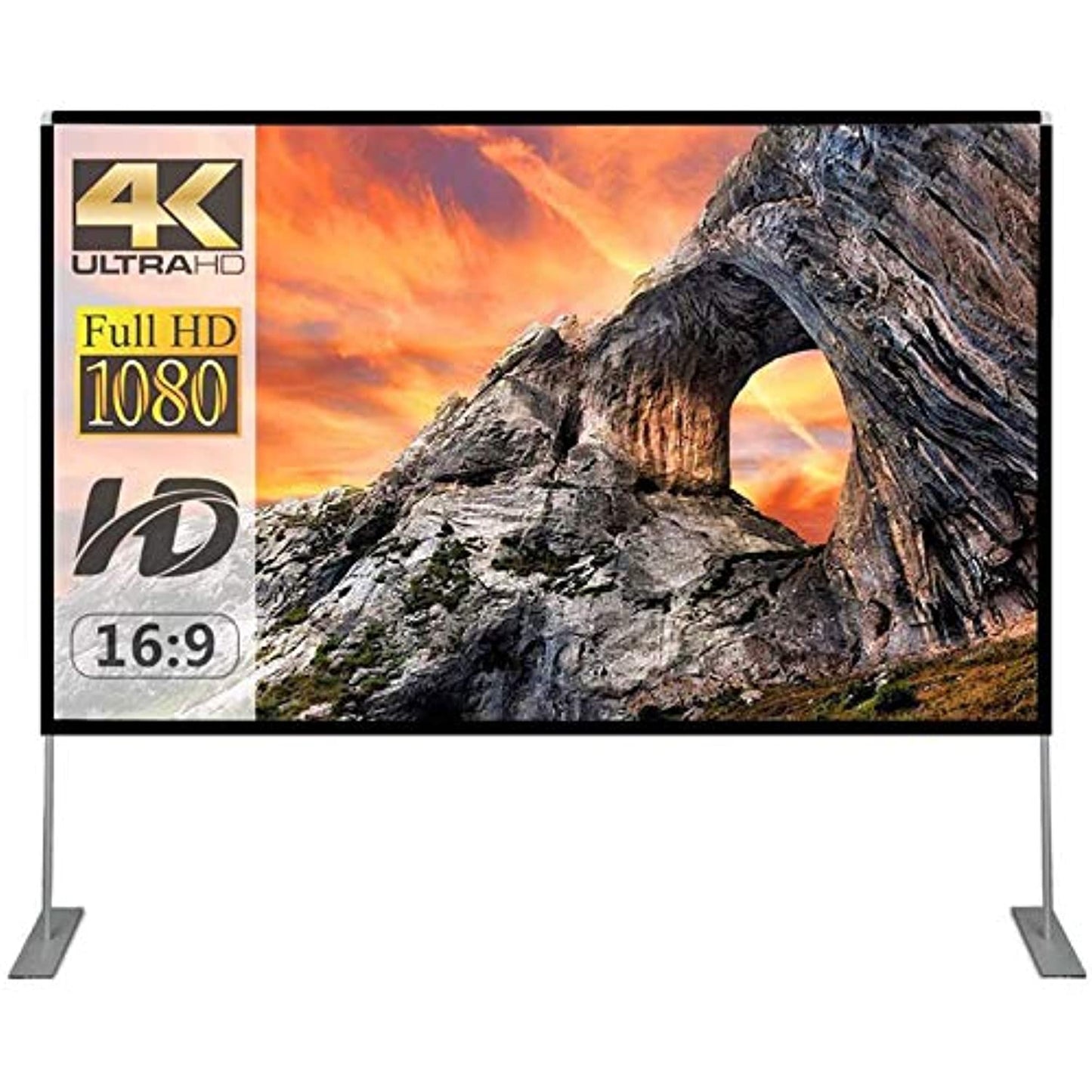 100" -16:9 4K HD Rear Front Projections Movies Screen with Carry Bag - OPEN BOX