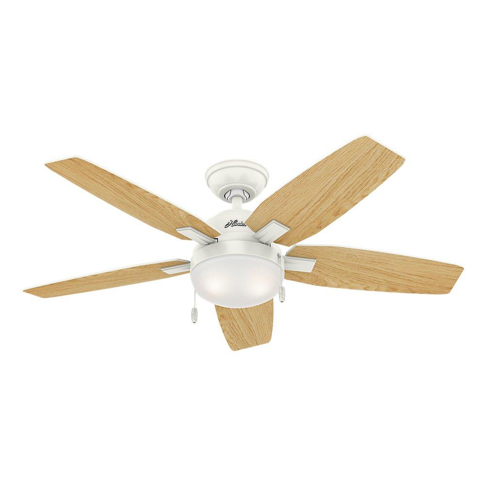 Hunter 59215 Antero 46 in. LED Indoor Fresh White Ceiling Fan with Light