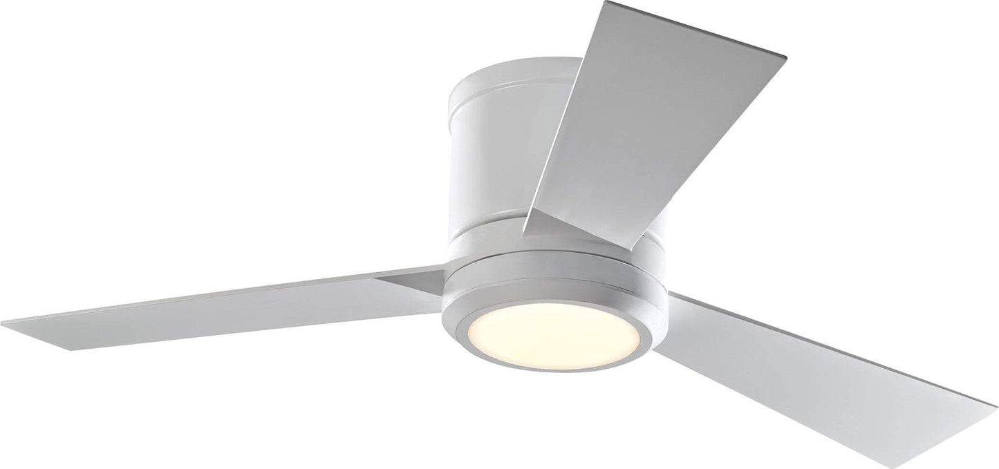 Monte Carlo 3CLYR42RZWD-V1 Clarity II 42" Hugger Fan with LED Light and Remote Control, 3 Blades, Matte White