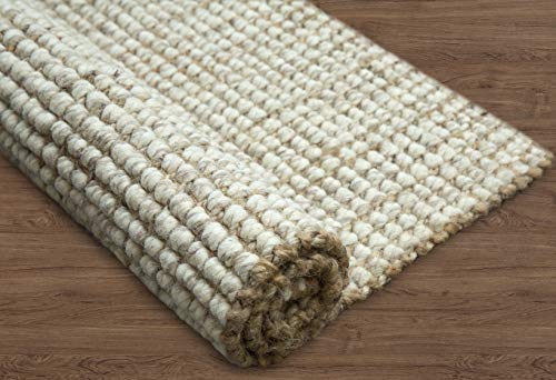 Iron Gate-Handspun Jute Area Rug 24"x36"-Natural- Hand Woven by Skilled Artisans