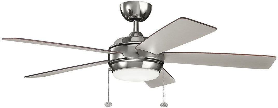 Kichler 330174PN Starkk LED Ceiling Fan with Lights, 52", Polished Nickel