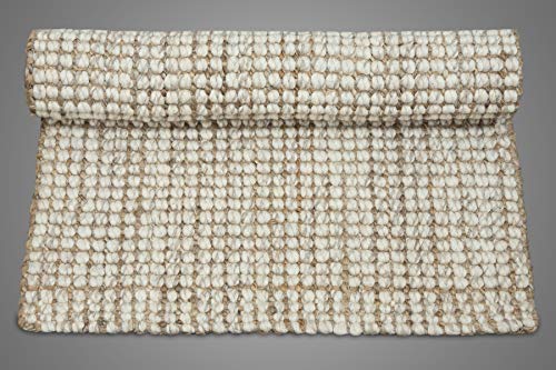 Iron Gate-Handspun Jute Area Rug 24"x36"-Natural- Hand Woven by Skilled Artisans