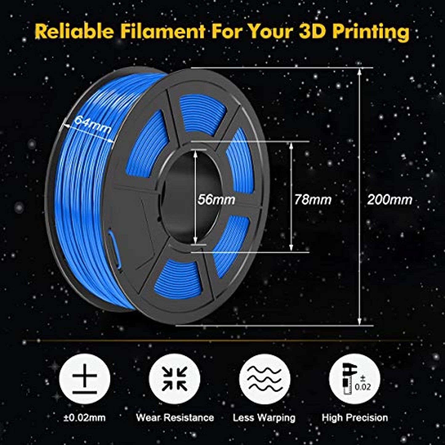 JAYO ABS 3D Printer Filament, 1.75 mm 5kg, 5 Colors, Blk, GY, Rd, Bl, Wt. NEW