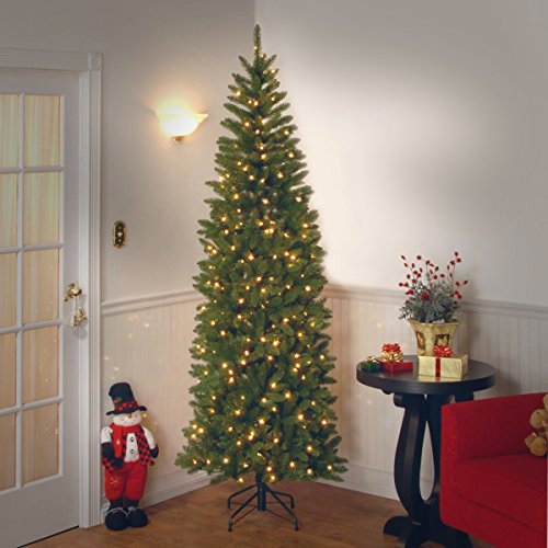 National Tree 7.5 Foot Kingswood Slim Fir Tree with 450 Dual Color  LED Lights and PowerConnect  9 Function System, Hinged (KW7-D52-75)