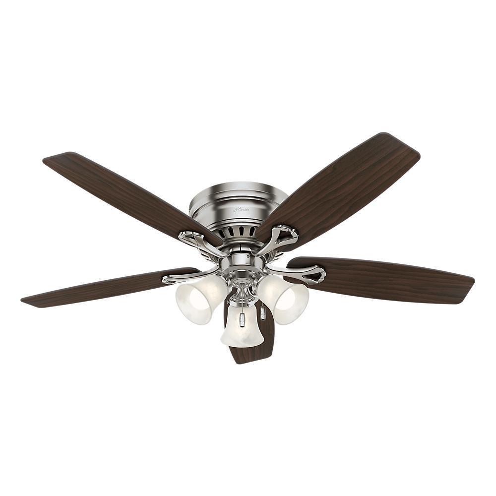 Hunter 52125 Oakhurst 52 in. LED Indoor Low Profile Brushed Nickel Ceiling Fan