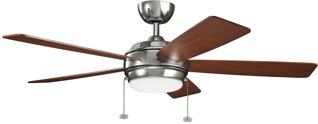 Kichler 330174PN Starkk LED Ceiling Fan with Lights, 52", Polished Nickel