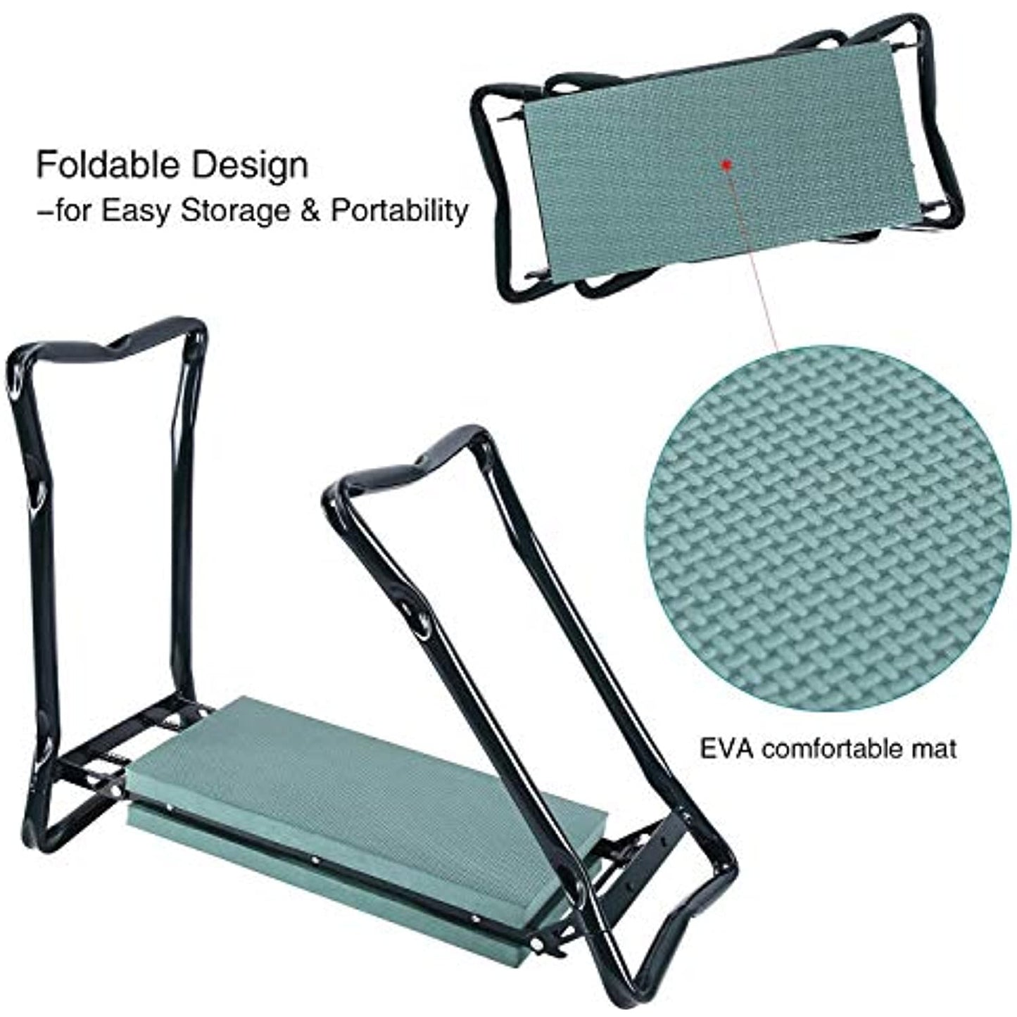 Ohuhu Upgraded Garden Kneeler and Seat with Thicken & Widen Soft Kneeling Pad