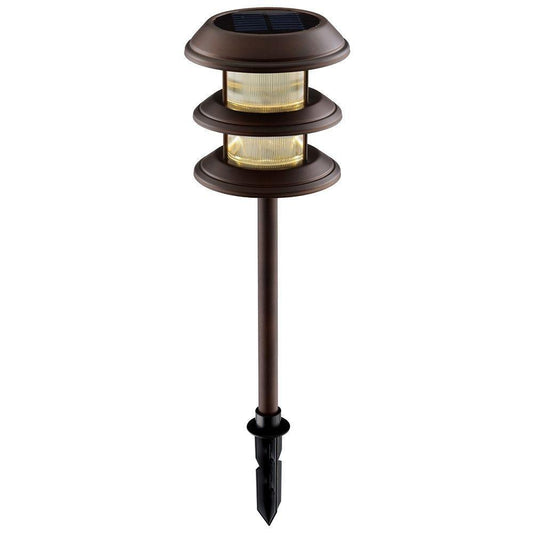 Mediterranean Bronze Solar 3-Tier Path Light (4-Pack)