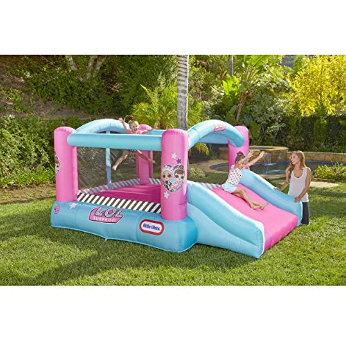 L.O.L. Surprise Jump 'n Slide Inflatable Bounce House with Blower