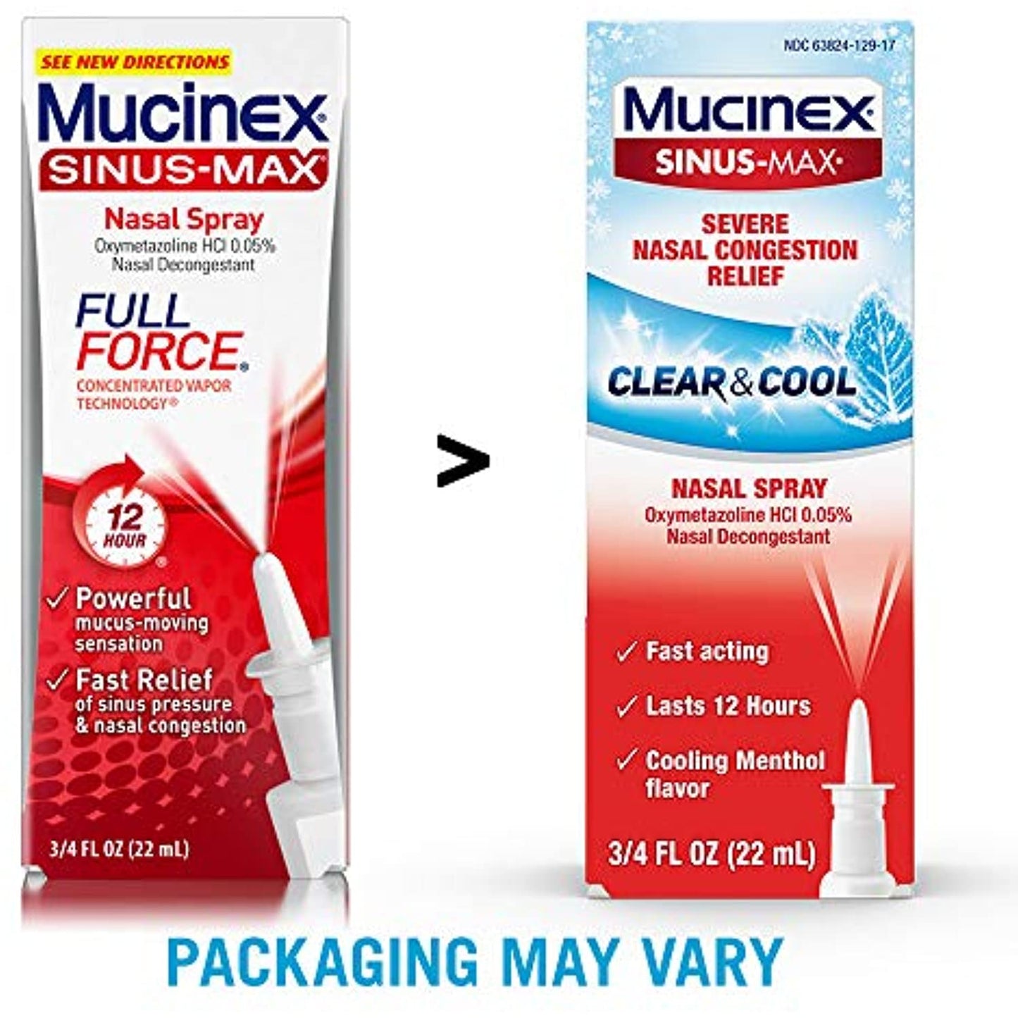 Mucinex Sinus-Max Nasal Spray Clear & Cool, 0.75 oz (Pack of 6) EXP 09/22