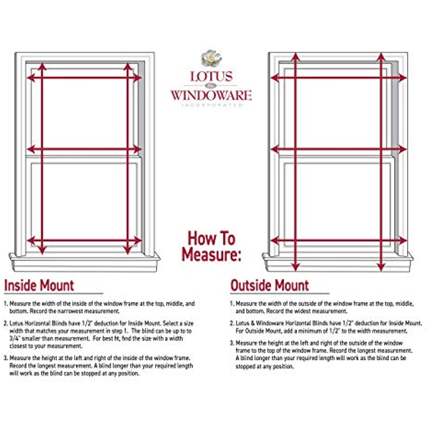 Lotus & Windoware Cordless 1" Vinyl Blind 32" x 60", White