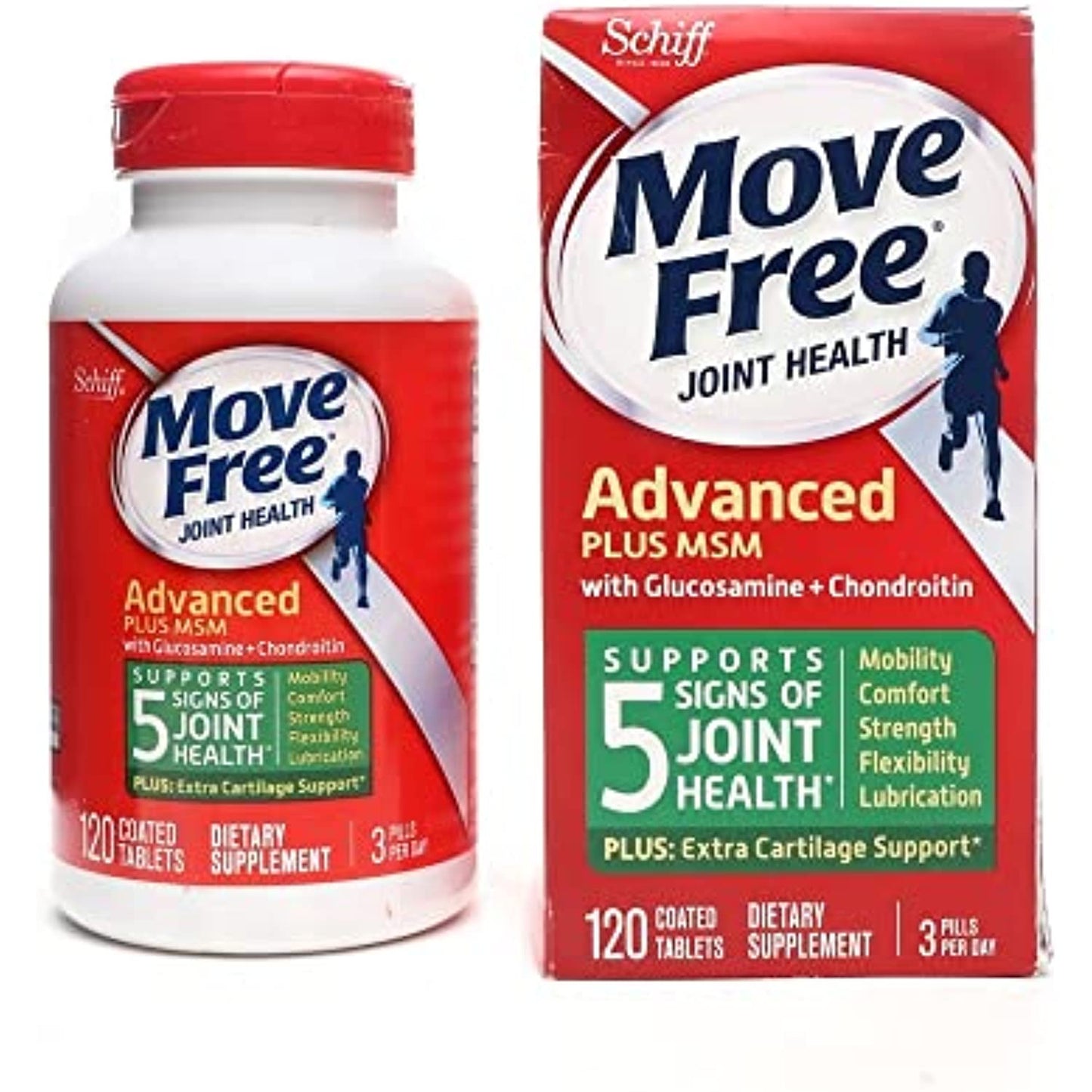 Move Free Advanced Plus 1500 mg MSM, 120 Tablets, EXP 6/2023 Or Later