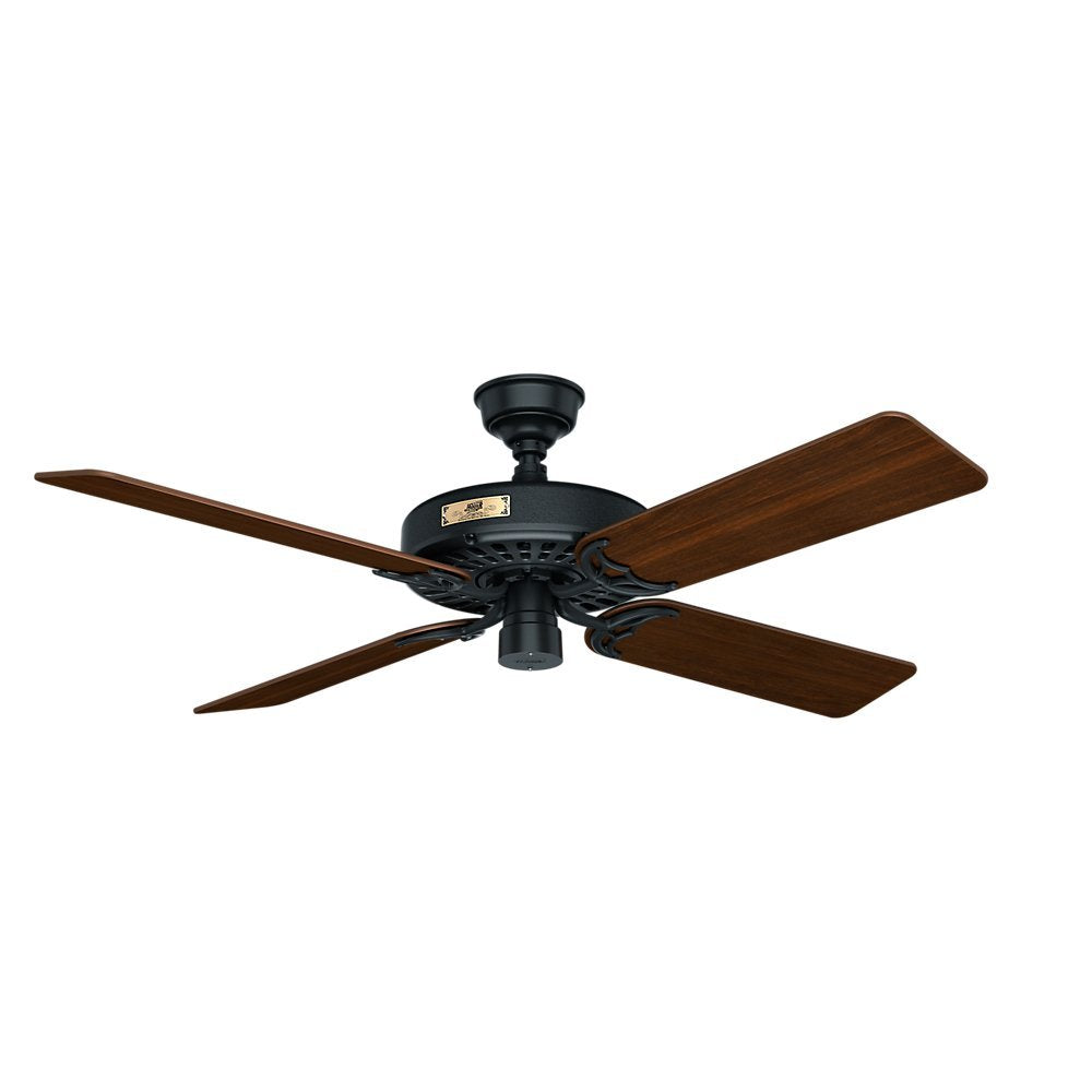 Hunter Indoor/Outdoor Ceiling Fan, with Pull Chain Control - Original 52 inch, Black, 23838