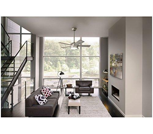 Kichler 330174PN Starkk LED Ceiling Fan with Lights, 52", Polished Nickel