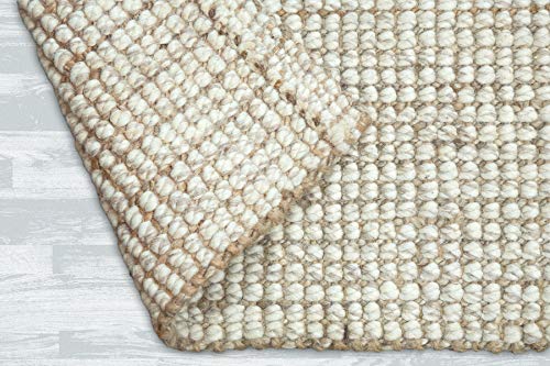 Iron Gate-Handspun Jute Area Rug 24"x36"-Natural- Hand Woven by Skilled Artisans