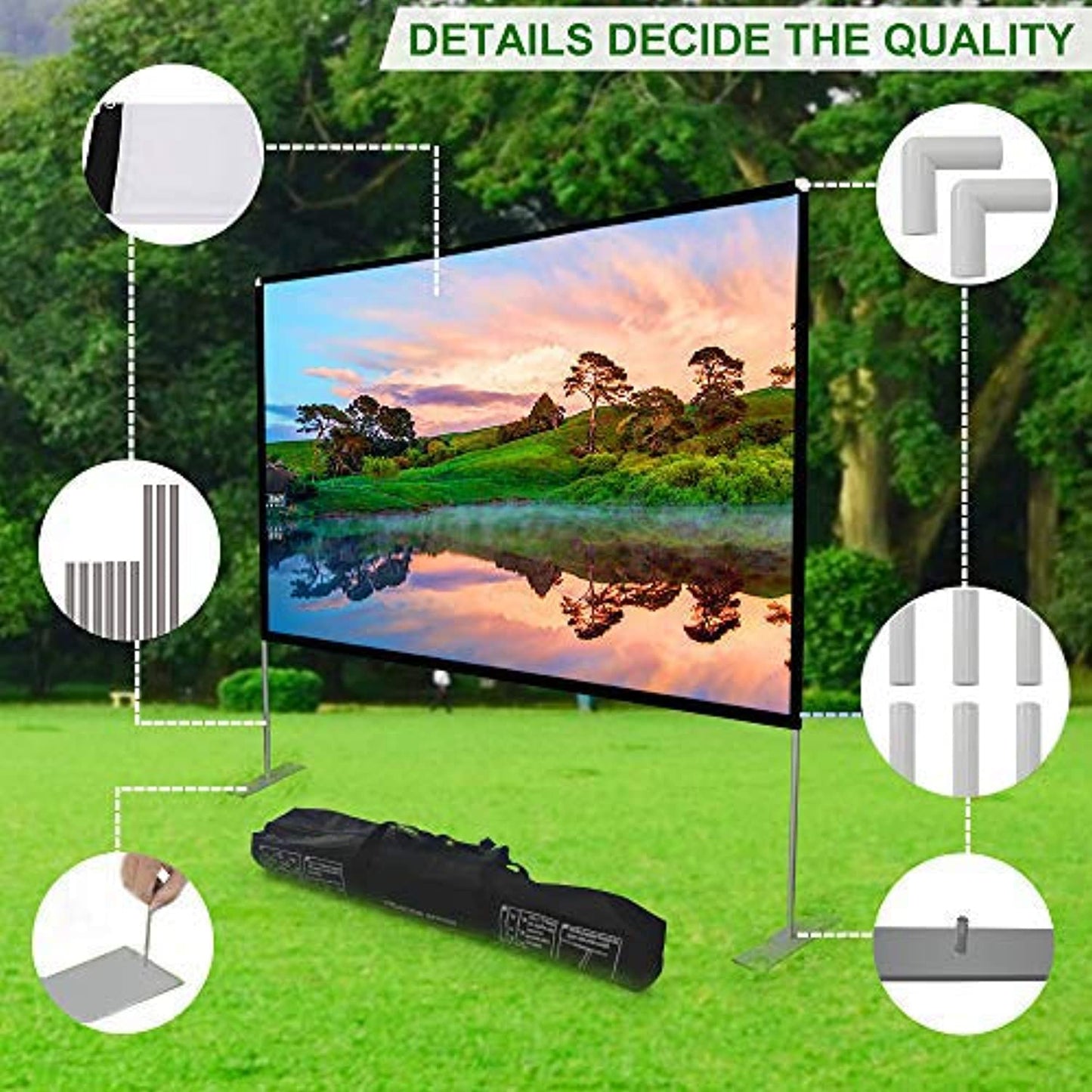 100" -16:9 4K HD Rear Front Projections Movies Screen with Carry Bag - OPEN BOX