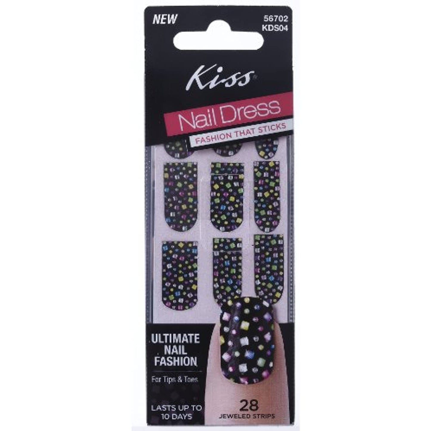 Kiss Nail Dress, 28 Jeweled Stripes, Polka Dots, 56702 **Lot of 10** Huge Lot!!