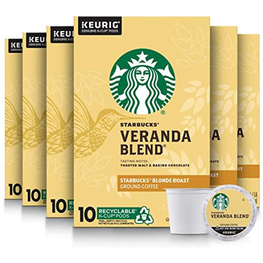 Starbucks Blonde Roast K-Cup Coffee Pods  Veranda Blend for Keurig Brewers  6 boxes (60 pods total)