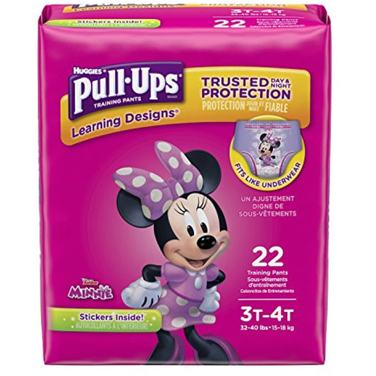 Pull-Ups Learning Designs for Girls Potty Training Pants, 3T-4T (32-40 lbs.), 22 Ct. (Packaging May Vary)