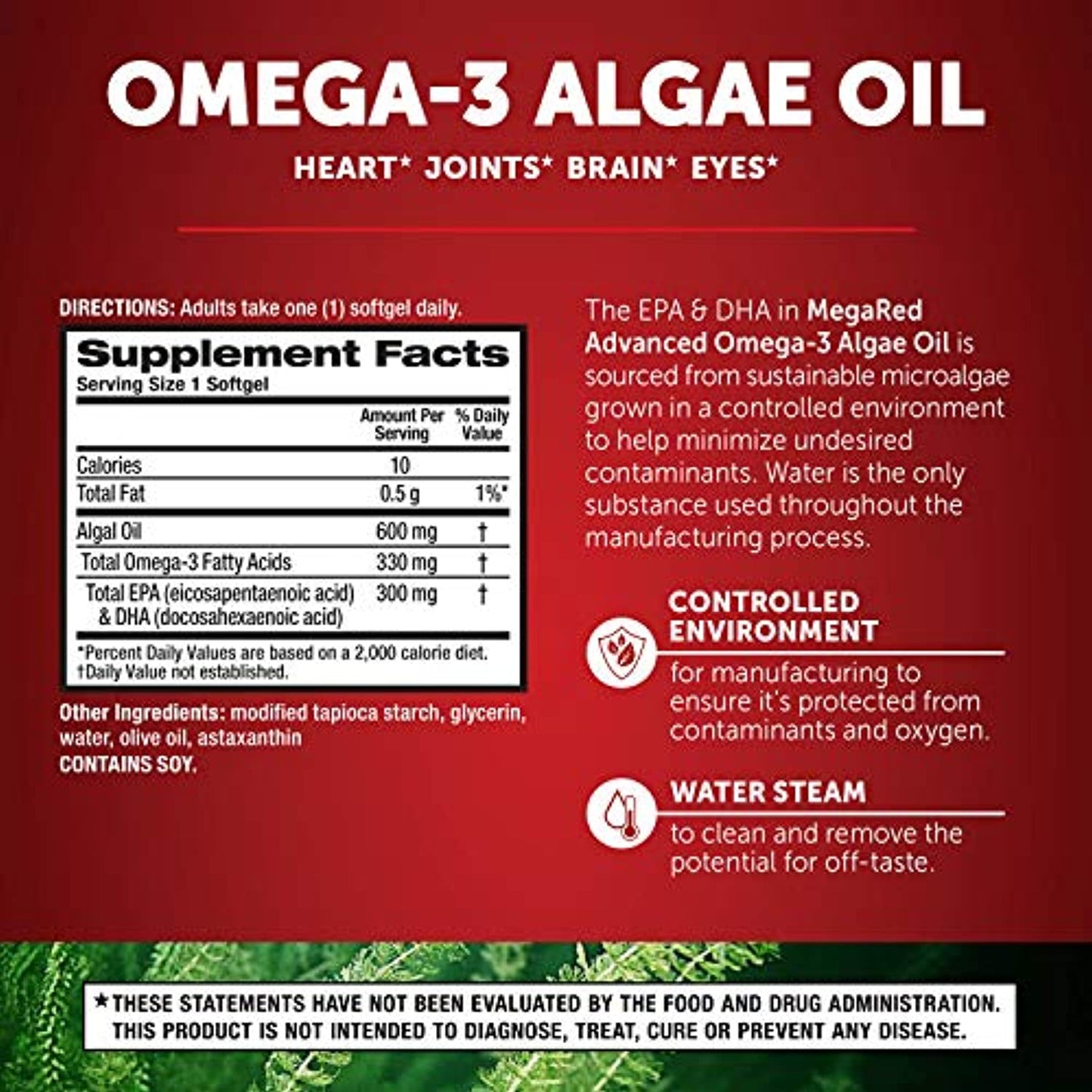 Schiff MegaRed advanced OMEGA-3 ALGAE OIL heart joints 50 Softgels NIB 07/2023