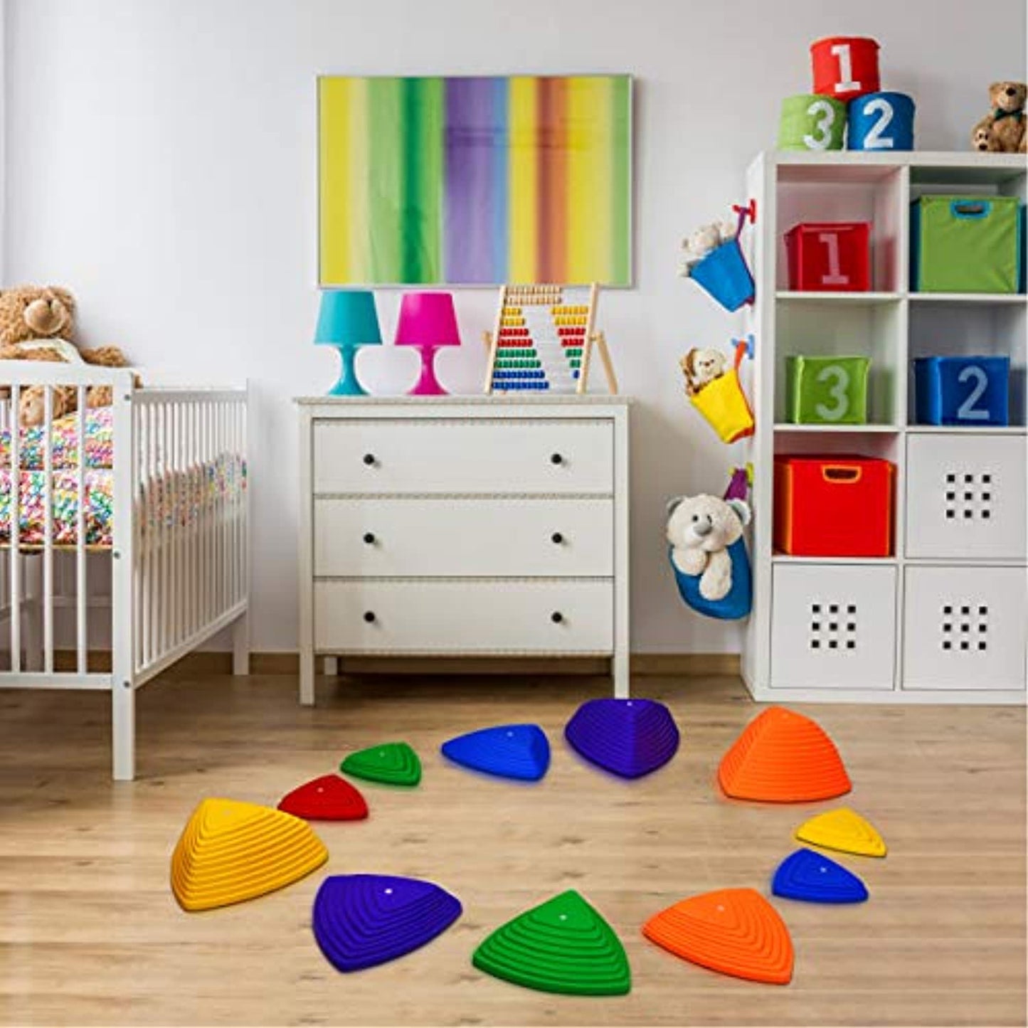 River Stones with Rubber Edging, Kids Exercise Blocks in 4 Varying Sizes OPENBOX