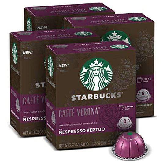 Starbucks Caffe Verona for Nespresso Vertuo 32 Capsules 4 Boxes Of 8 Count 5/22