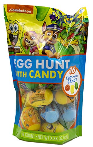 Nickelodeon Themed Candy Filled Plastic Easter Eggs Basket Stuffers, 2.82 Ounce,