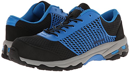 Reebok Work Men's Heckler RB4620 Industrial and Construction Shoe, Black/Blue Trim, 9 W US