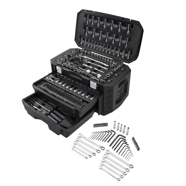 Mechanics Tool Set Multiple Drive 270 Piece Durable Rust Resistant Chrome Finish