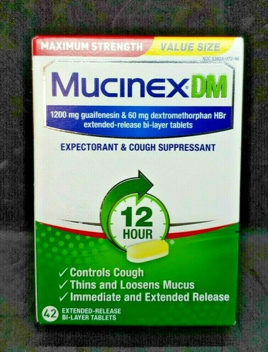 Mucinex DM - Max. Strength 12 Hour Expectorant and Cough 42 Ct Exp 7/2022