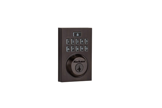 Kwikset Smartcode 913 Contemporary Electronic Deadbolt Featuring Smartkey In Venetian Bronze