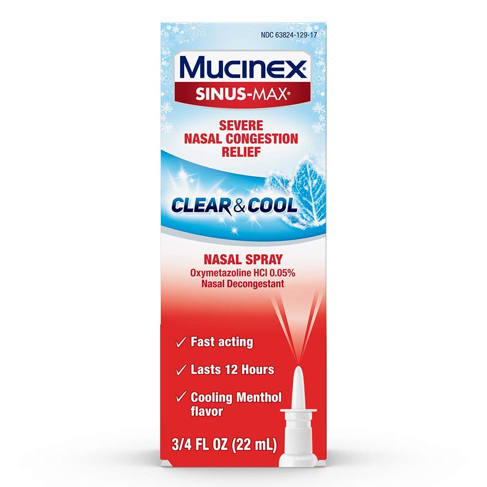 Nasal Decongestant Spray Mucinex Sinus-Max Clear Fast-acting Powerful EXP 12/22