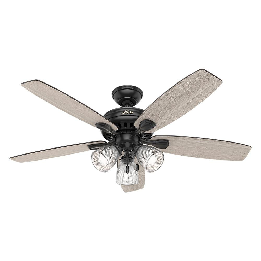 Hunter 52028 Highbury II 52" Led Indoor Matte Black Ceiling Fan With Light Kit