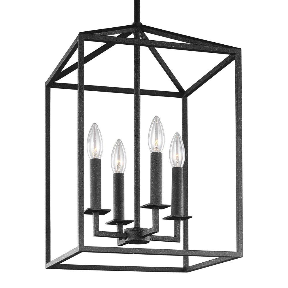 Sea Gull Lighting 5115004-839 Perryton Four-Light Hall or Foyer Light Fixture, Blacksmith Finish