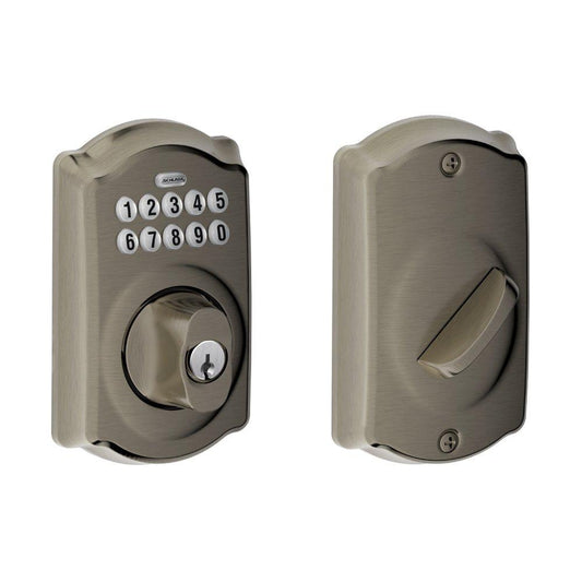 Schlage BE365 CAM 620 Camelot Keypad Deadbolt, Antique Pewter