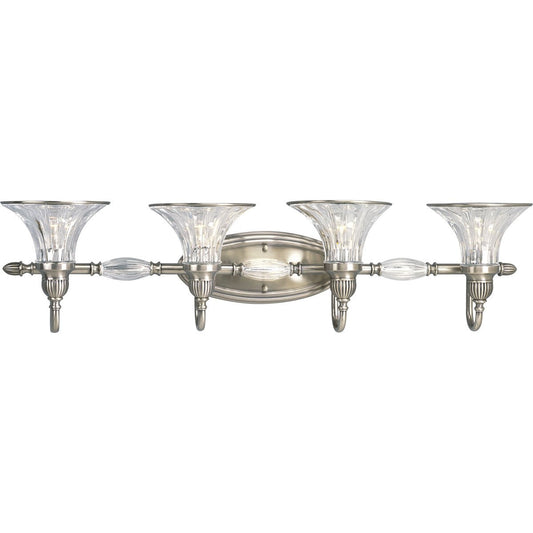 Progress Lighting P2728-101 4-Light Roxbury Bath Bracket, Classic Silver