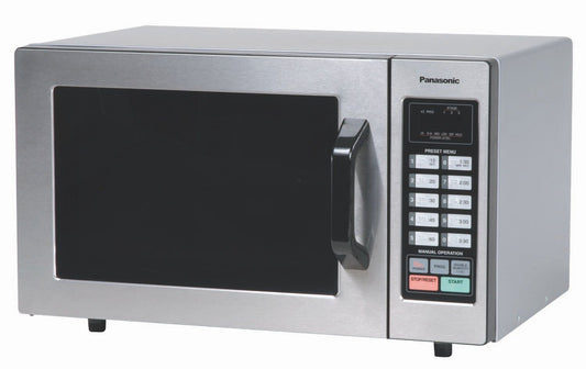 Panasonic Countertop Commercial Microwave Oven NE-1054F Stainless Steel with 10 Programmable Memory and Touch Screen Control, 0.8 Cu. Ft, 1000W