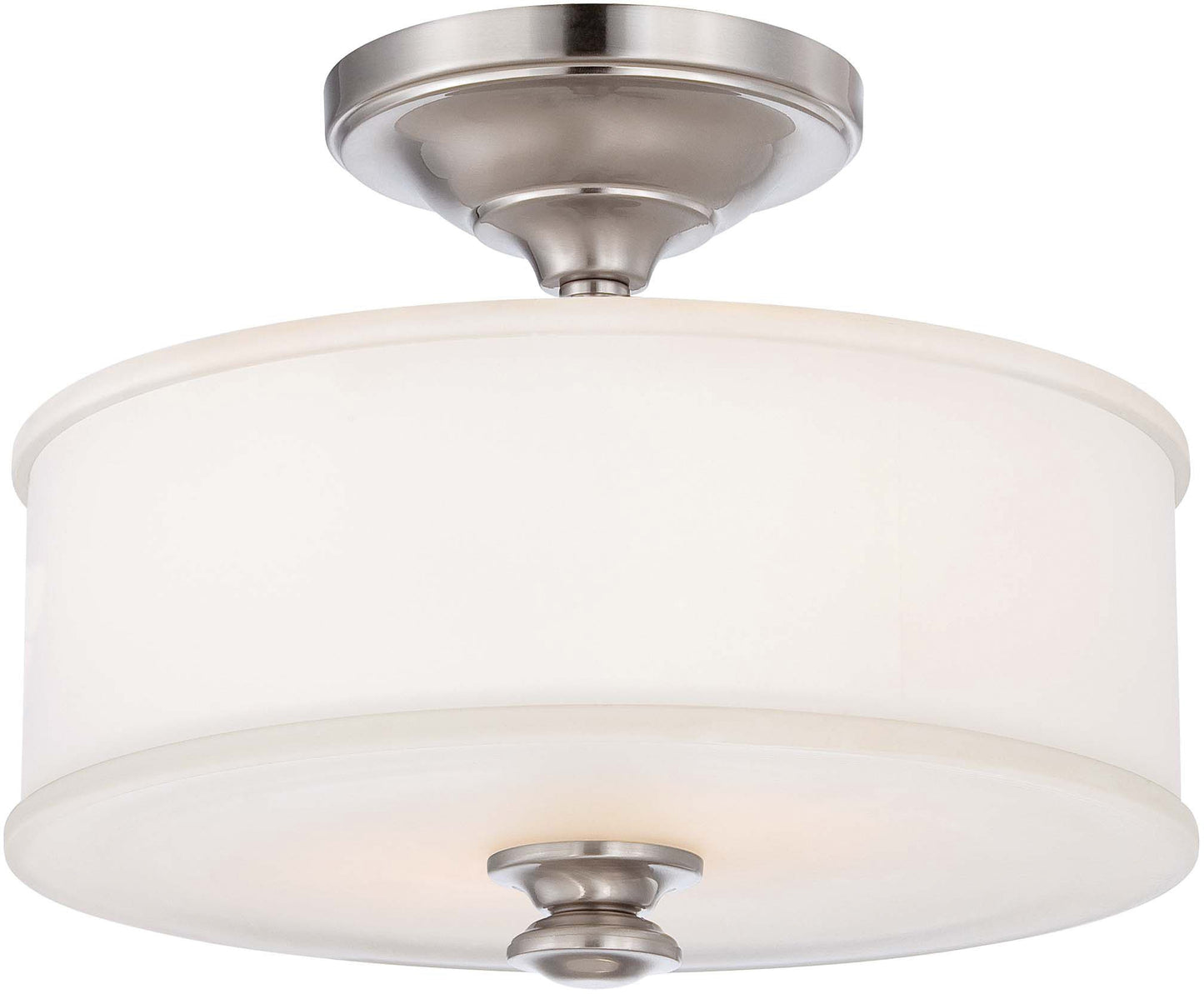 Minka Lavery Semi Flush Mount Ceiling Light 4172-84, Harbour Point Round Glass..