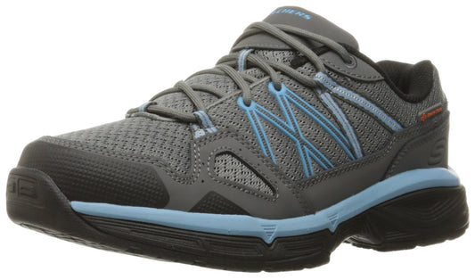 Skechers for Work Women's Conroe Abbenes Work Shoe,Gray/Blue,7.5 M US