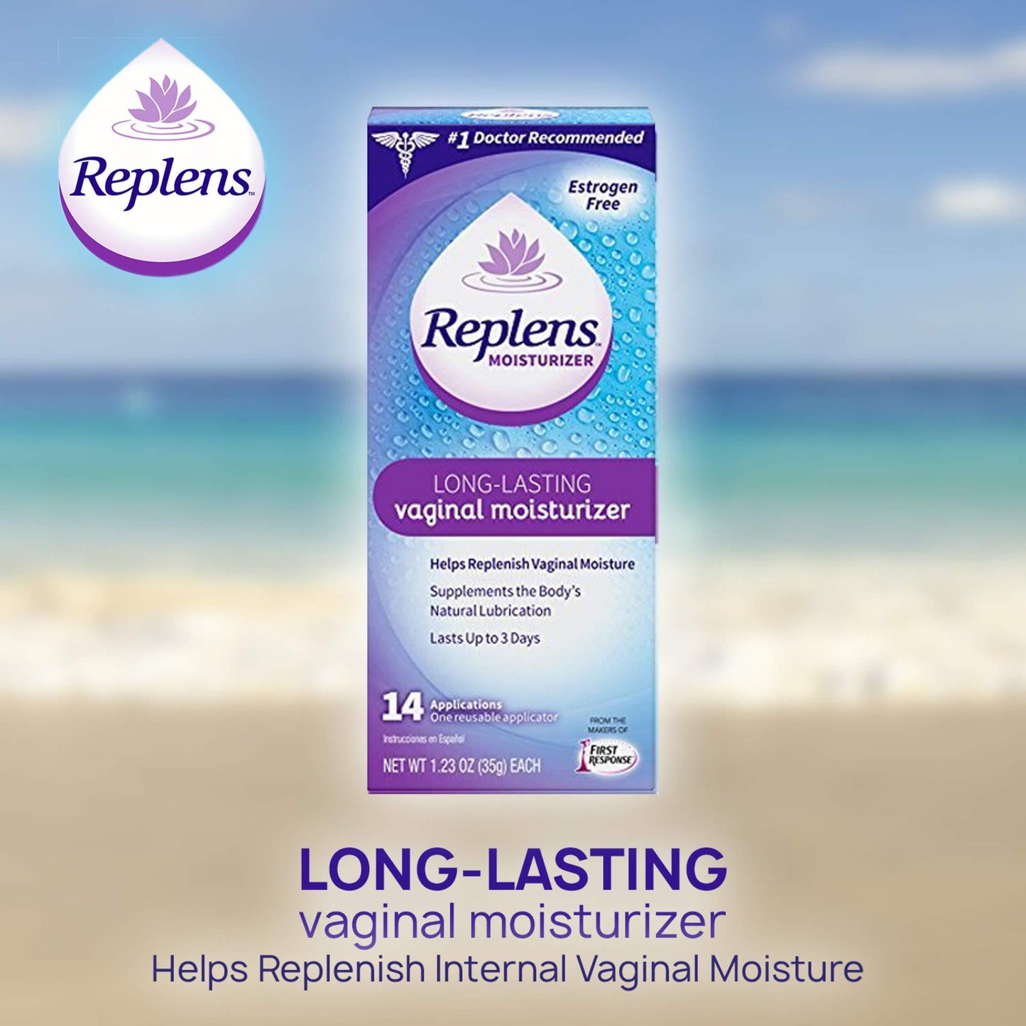 Replens Long-Lasting Feminine Moisturizer, 35g Tube with Reusable applicator